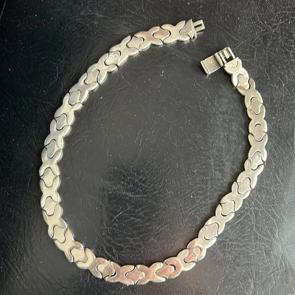 Mexican Sterling Silver Salvador Jualler Puzzle Collar Necklace Taxco 925 TJ-21 - Picture 8 of 13